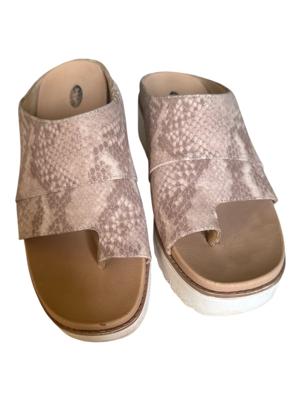 Dr Scholls Sand Dollar Morris sandals snake print beige multi colored size 7.5M